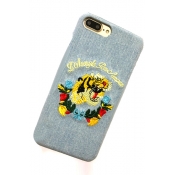 Embroidery Tiger Pattern Leather Case for iPhone