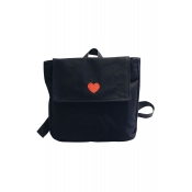 Lovely Heart Embroidered Basic Simple Leisure Travel Backpack