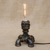 Industrial Table Lamp LOFT Pipe with Fabulous Design in Open Bulb Style