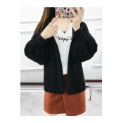 Color Block Floral Embroidered Long Seeve Cardigan