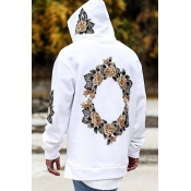 Loose Oversize Fashion Floral Pattern Long Sleeve Tunic Sports Hoodie