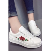 Comfort Round Toe Tied Chic Floral Embroidered Basic Flat Shoes