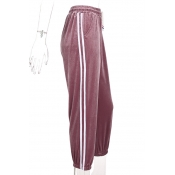 New Stylish Elastic Waist Striped Side Leisure Pants