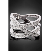New Fashion Simple Hollow Out Diamond Studded Ring