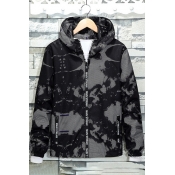 New Stylish Camouflaged Print Long Sleeve Zipper Hooded Jacket