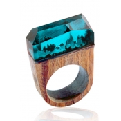 Unique Unisex Seasonal Forest Resin Wooden Ring