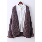 New Fashion Open Front Long Sleeve Loose Cardigan