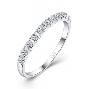Simple Design Unisex Silver Beaded Blinking Ring