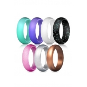 Colorful Sequined Simple Blinking Seven Rings Set
