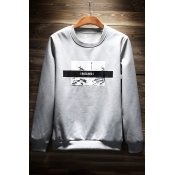 New Arrival Fashion Letter Pattern Round Neck Long Sleeve Casual Leisure Pullover Sweatshirt