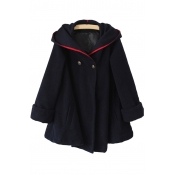 New Stylish Two Button Long Sleeve Hooded Coat