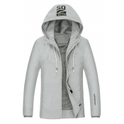 New Arrival Fashion Letter Printed Joker Leisure Slim Hooded Jacket with Drawstring