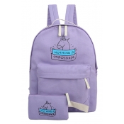 Cute Cartoon Unicorn Letter Pattern Girlish Zippered Backpack School Bag