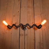 Industrial Vintage 2 Light Multi Light Wall Sconce in Pipe Style, 23.5''W