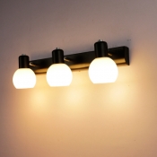 Industrial 18.5''W Multi Light Wall Sconce with 3 Light and Globe Glass Shade