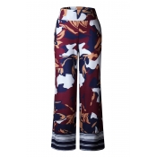 Chic Camouflage Printed High Waist Wide Leg Loose Pants