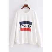 Spring's New Arrival Letter Printed Round Neck Long Sleeve Pullover Sweatshirt
