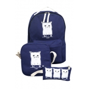 Adorable Cartoon Cat Japanese Printed Three Pieces Backpack School Bag