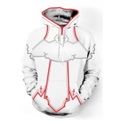 Cool Design Fashion Print Long Sleeves Pullover Hoodie with Pocket