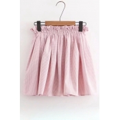 Plaid Printed Elastic Waist Mini A-Line Skirt