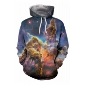 Chic Fashion Nebula Galaxy Print Long Sleeves Pullover Hoodie with Pocket