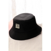 Letter Number Printed Applique Chic Bucket Hat