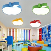 Adorable Apple Flush Light Fixture Modernism Children Baby Room Acrylic LED Ceiling Lamp