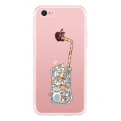 Drink Cat Printed Mobile Phone Case for iPhone