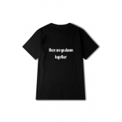 THEN WE GO DOWN TOGETHER Letter Printed Round Neck Short Sleeve Tee
