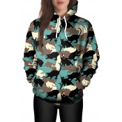 3D Cat All Over Printed Long Sleeve Casual Hoodie with Pocket