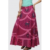 Leisure Tribal Printed Loose Maxi A-Line Skirt
