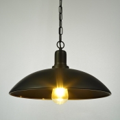 Industrial Style Textured Black Finish Hanging Chain Pendant Light for Restaurant Warehouse 12.6