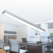 Modern Silver Finish Office LED 6000K Cool White Light Led Linear Ceiling Mount Light for Garage