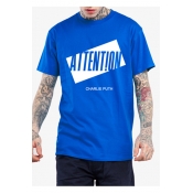 ATTENTION Letter Graphic Print Round Neck Short Sleeve T-Shirt