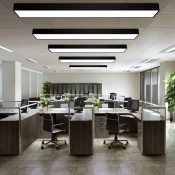 Fully Illuminious 35W-60W Rectangular LED Flush Mount White Light Aluminum Office Meeting Room