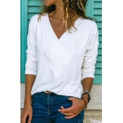 Autumn New Trendy Long Sleeve V Neck Basic Solid Fitted T-Shirt