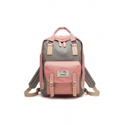 Lovely Color Block Buckle Design Leisure Backpack School Bag for Juniors