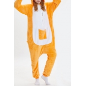 Yellow Kangaroo Cosplay Unisex Fleece Onesie Costume Carnival Pajamas