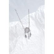 Silver Diamond Fashion Dream Catcher Design Necklace for Girls