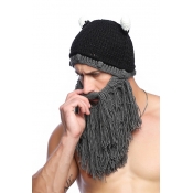Funny Winter's Men Novelty Beard Facemask Horn Hat