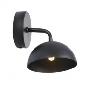Single Bulb Dome Wall Light Industrial Simple Steel Wall Mount Light in Black for Corridor