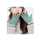 Unisex Warm Touch Screen Colorblock Outdoors Knit Gloves