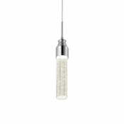 Chrome Finish Champagne Wands Pendant Contemporary Simple Style Restaurant Bubble Glass LED Hanging Lamp