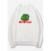 Cute Cartoon Pepe the Frog Letter SAD FROG Pattern Leisure Sports Unisex Sweatshirt