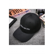 Fashion Letter CRUSH ON YOU Embroidered Black Adjustable Sun Baseball Cap