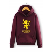 9 Letter LANNISTER Lion Printed Long Sleeve Cotton Leisure Hoodie