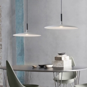 Nordic Style Disc LED Suspension Lights Aluminum 1 Light Hanging Lamp in Painted Finish 10