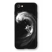 Cool Surfing Astronaut Print Black Soft Shatter-Resistant iPhone Case
