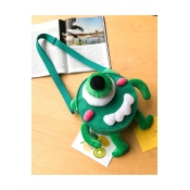 Lovely Cute Cartoon Monster Design School Canvas Crossbody Bag 18*10*20cm