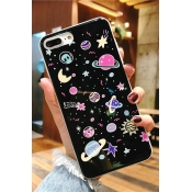 Stylish Cartoon Galaxy Planet Printed Silicone iPhone Case